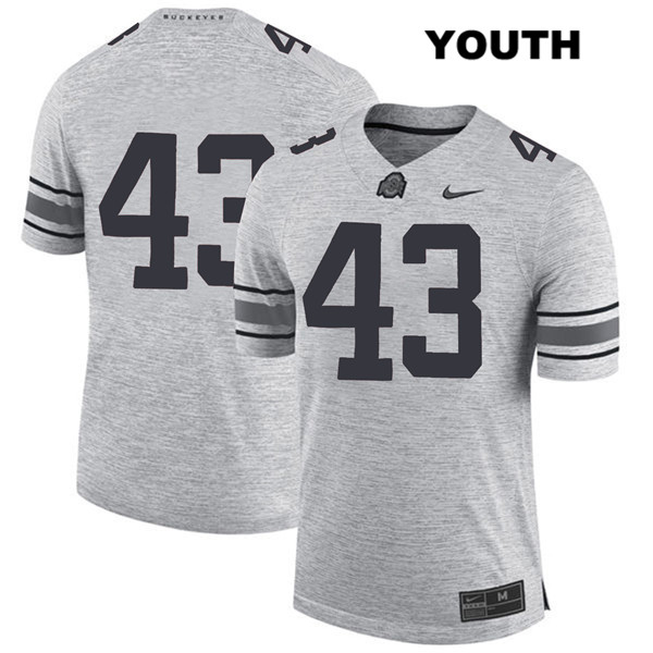 Ohio State Buckeyes Youth Robert Cope #43 Gray Authentic Nike No Name College NCAA Stitched Football Jersey HV19A88ZH
